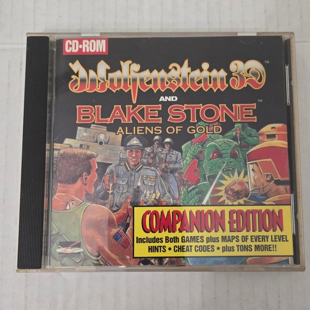 Vintage 1994 Wolfenstein 3D Blake Stone PC CD ROM DOS Laser Magic USA Made